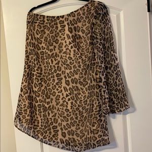 Gianni Bini One Shoulder Leopard Print Dress